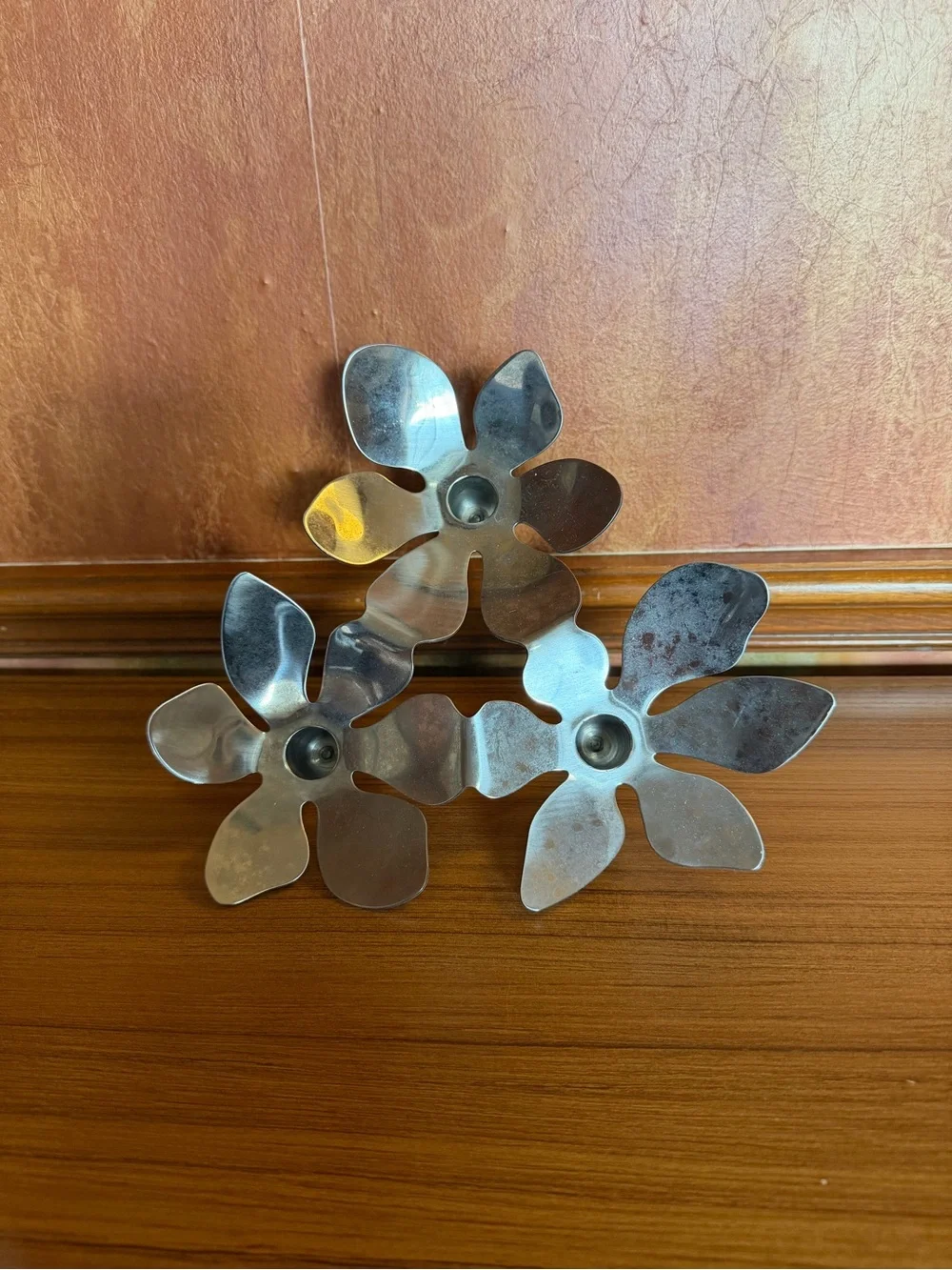 IKEA Stockholm Monika Mulder Three Flower Candle Holder Stainless